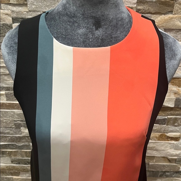 Ann Taylor Vibrant Orange and Cream Top - Picture 3 of 9